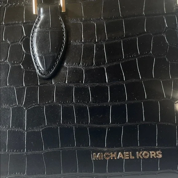 Michael Kors Black Croc-Embossed Satchel : Never Used ( not even once ) - Picture 3 of 6